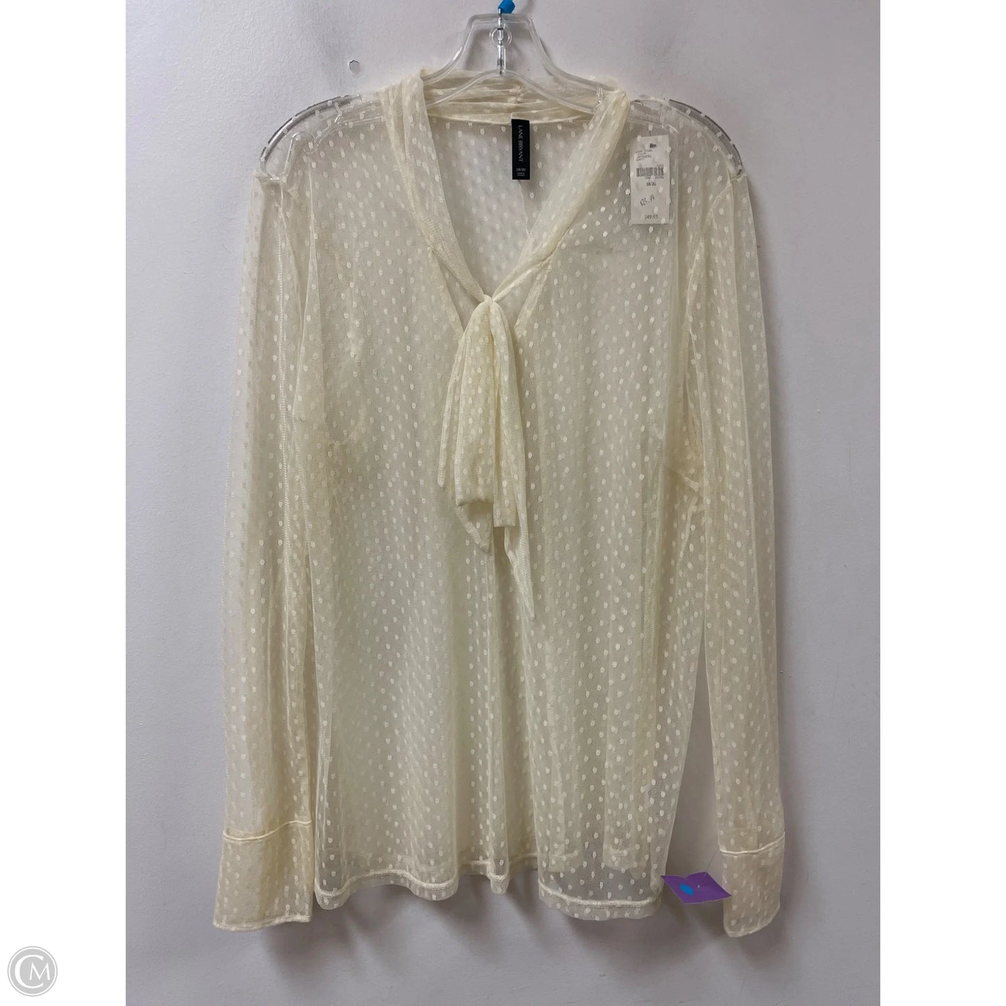 Top Long Sleeve By Lane Bryant In Cream, Size: 2x