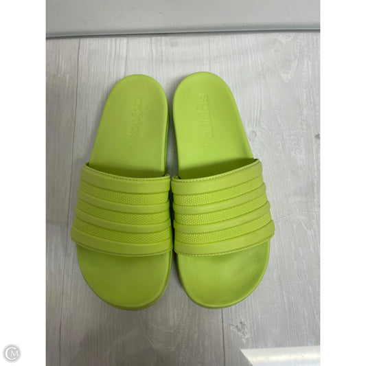 Sandals Flats By Adidas In Green, Size: 6