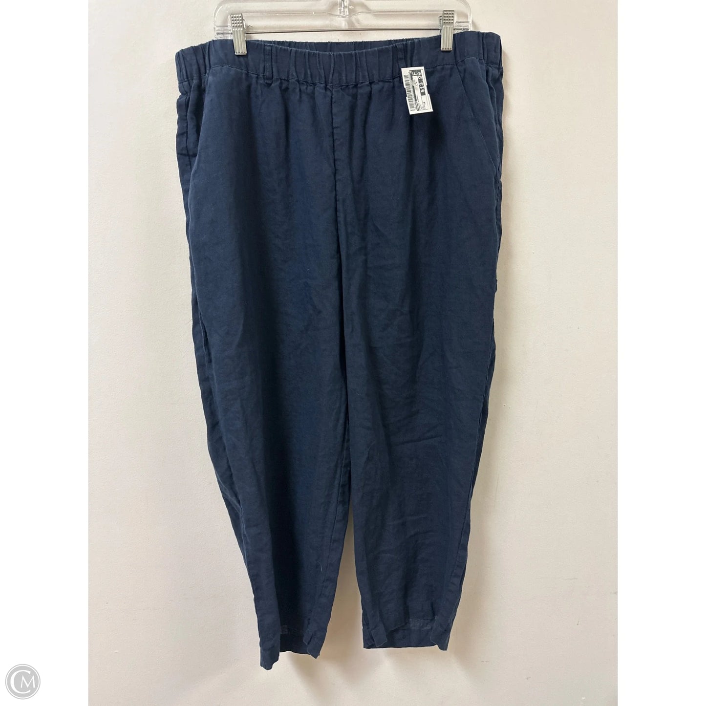 Pants Linen By Quince In Navy, Size: 16