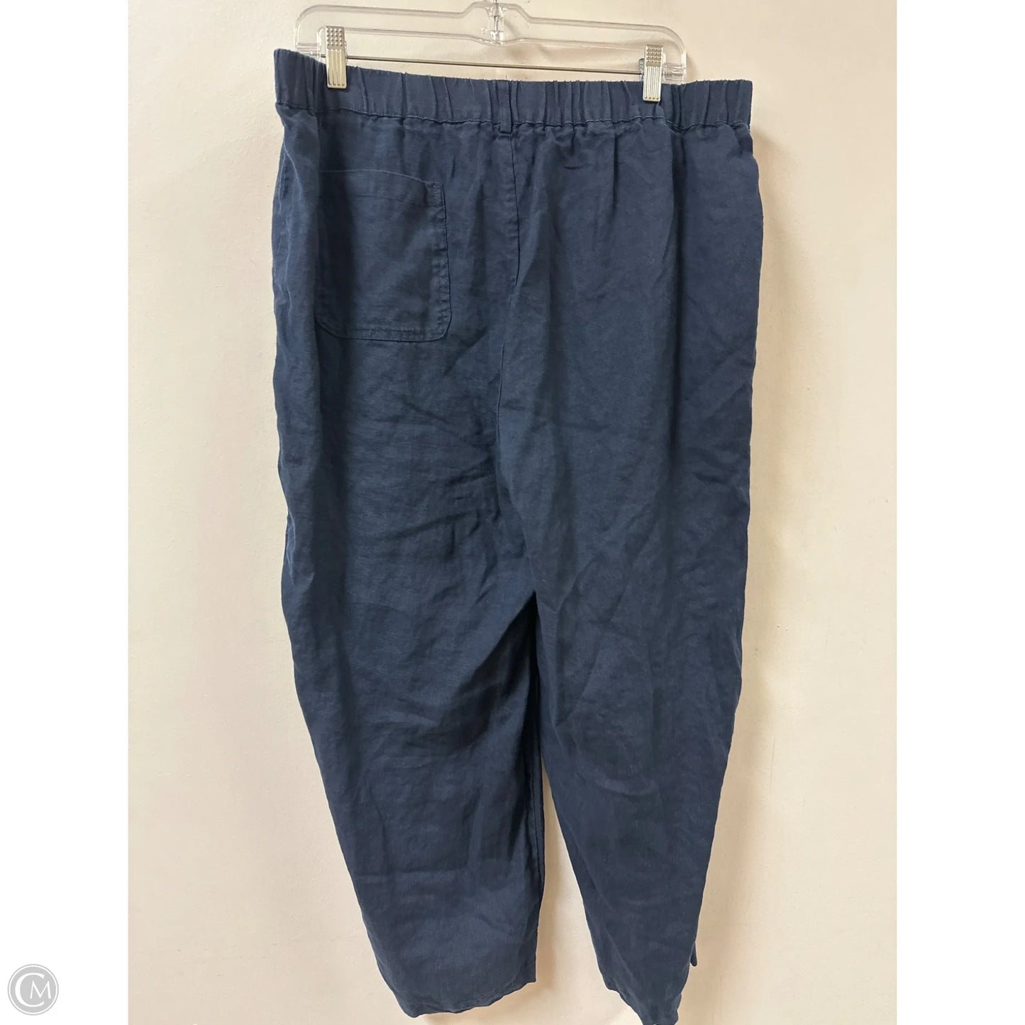 Pants Linen By Quince In Navy, Size: 16