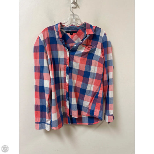 Top Long Sleeve By Tommy Hilfiger In Plaid Pattern, Size: L