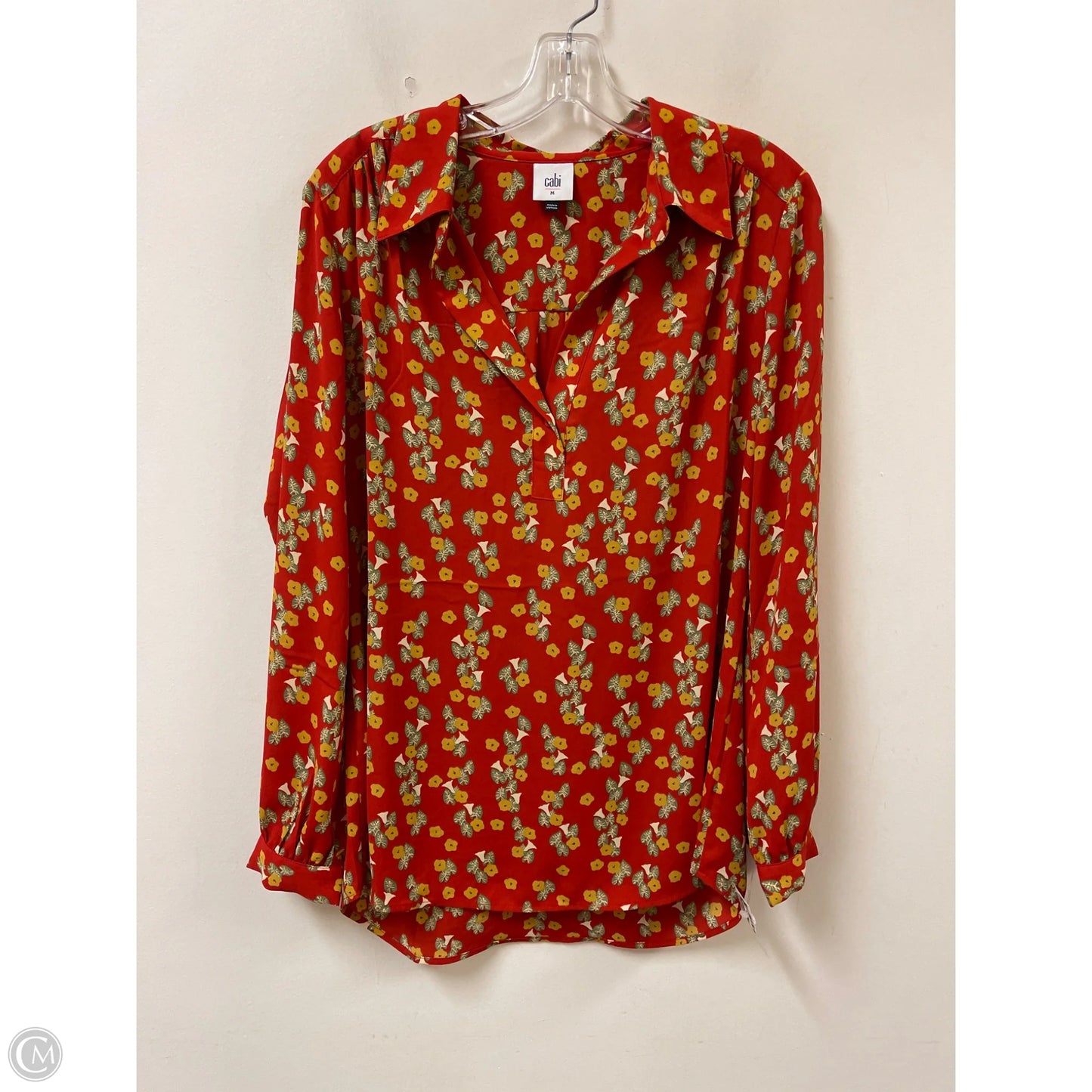 Blouse Long Sleeve By Cabi In Red, Size: M
