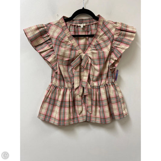 Blouse Short Sleeve By Jodifl In Cream, Size: S