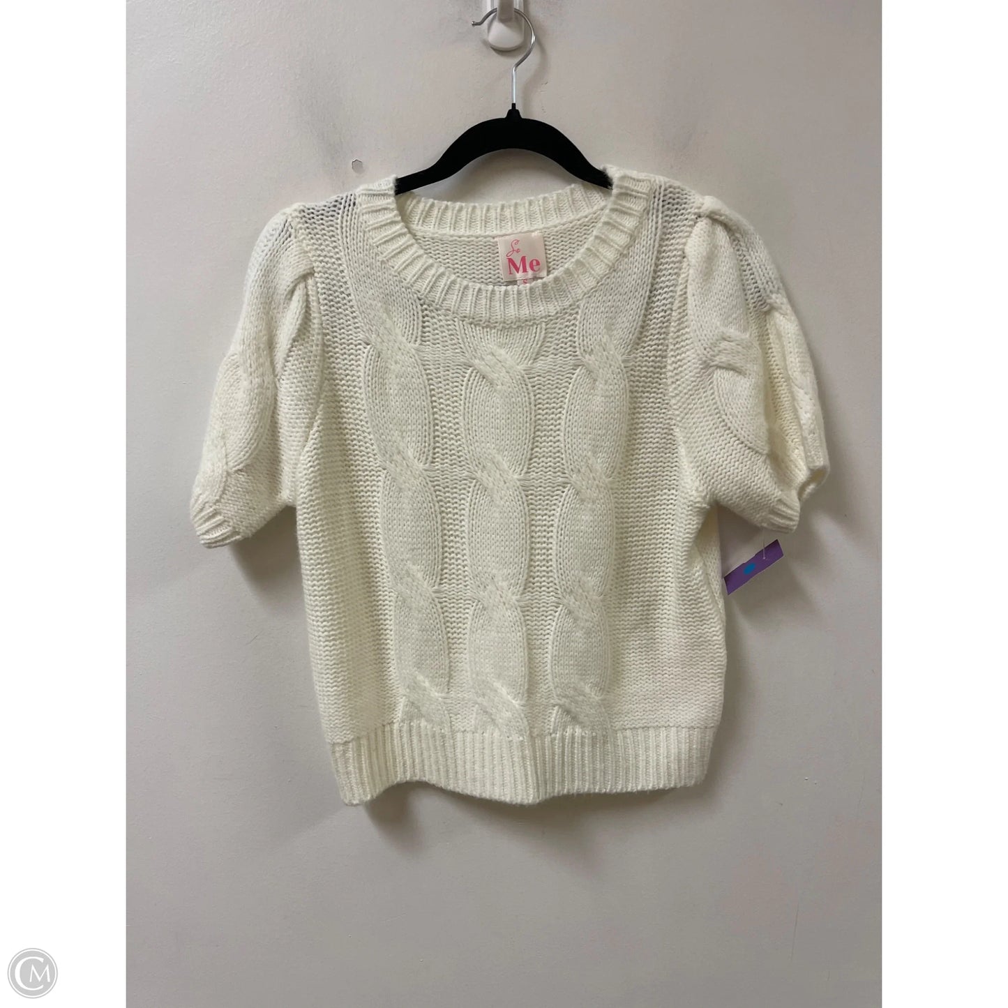 Sweater Short Sleeve By Clothes Mentor In Cream, Size: S