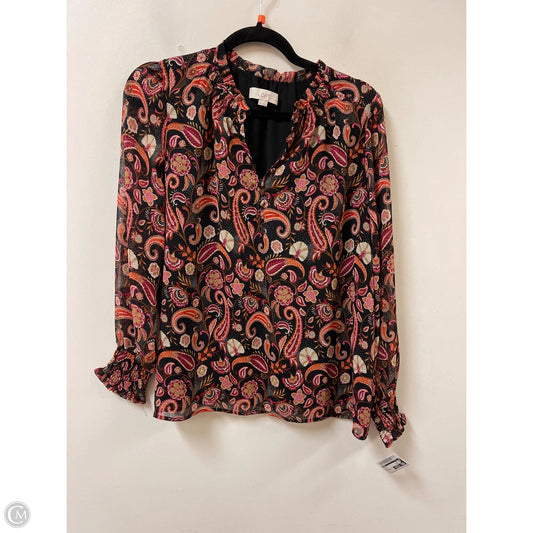 Top Long Sleeve By Loft In Black, Size: Mp