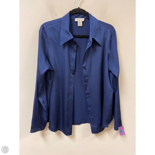 Top Long Sleeve By Rachel Zoe In Navy, Size: L