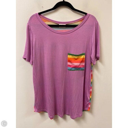 Top Short Sleeve Basic By Bibi In Purple, Size: L