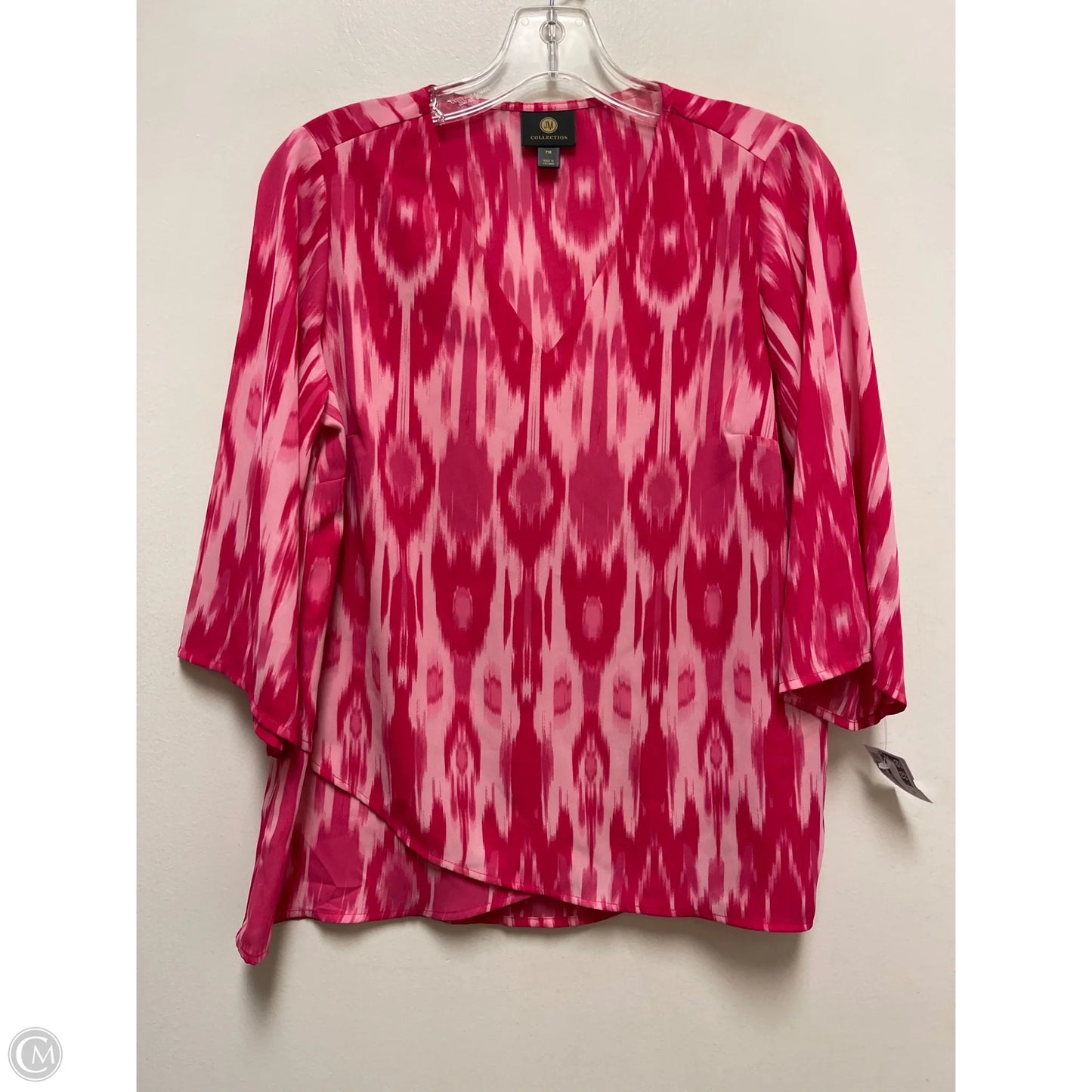 Top Long Sleeve By Jm Collections In Pink, Size: Mp