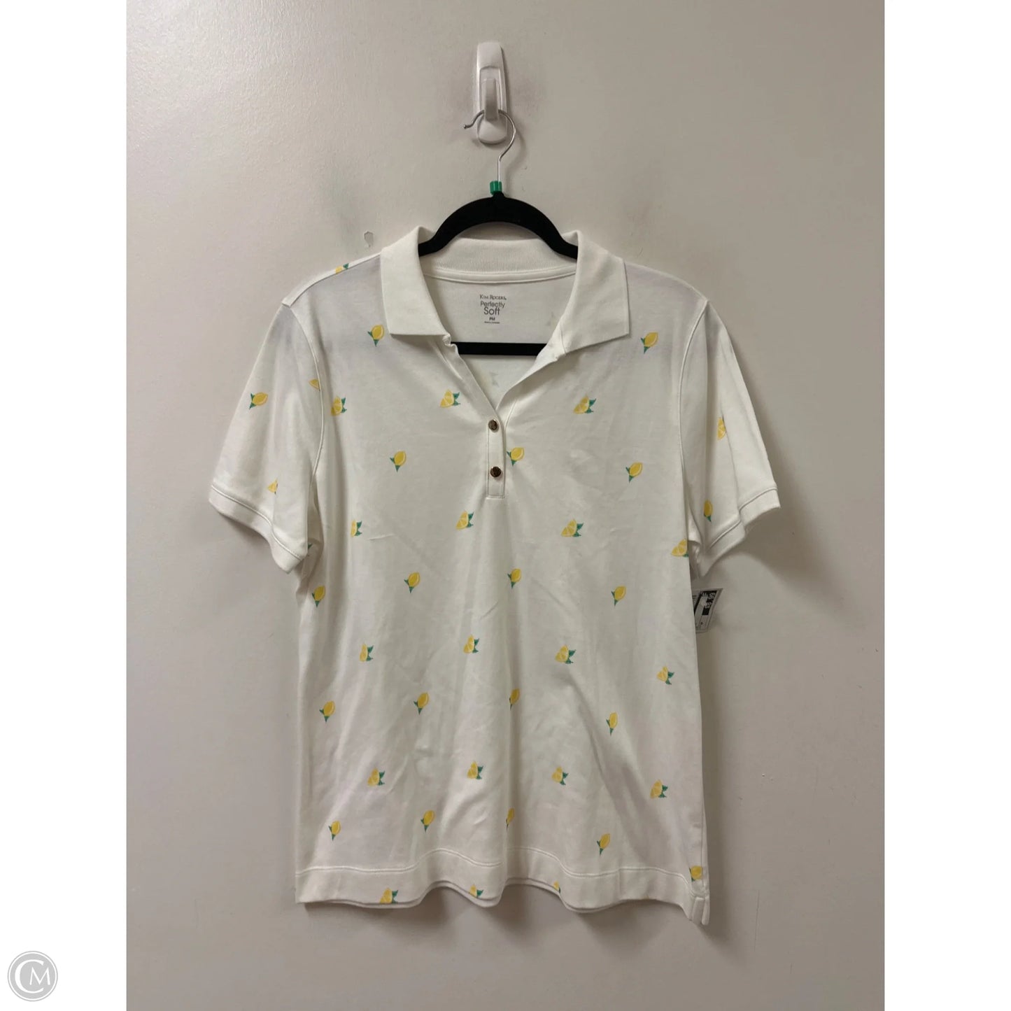 Top Short Sleeve By Kim Rogers In White, Size: Mp