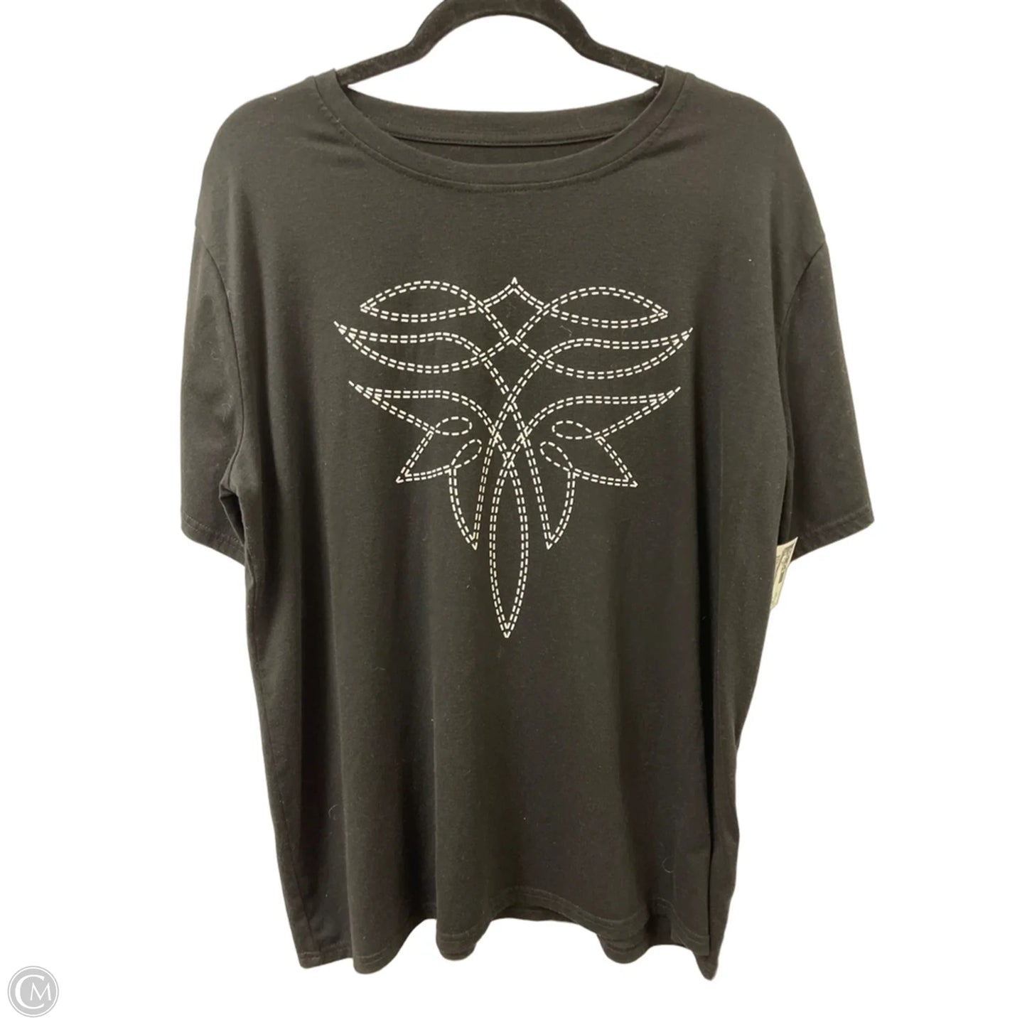 Top Short Sleeve By Clothes Mentor In Black, Size: 2x
