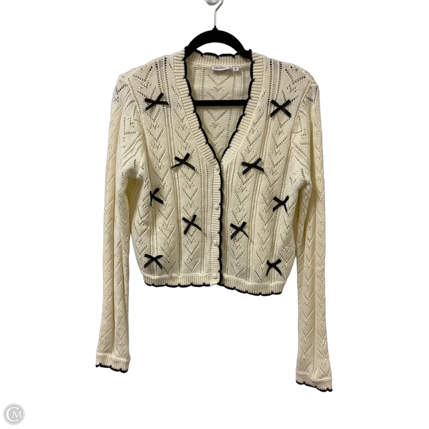 Cardigan By Clothes Mentor In Cream, Size: L