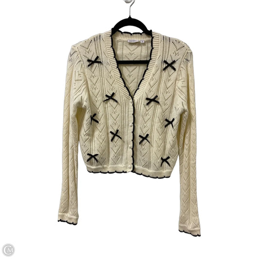 Cardigan By Clothes Mentor In Cream, Size: L