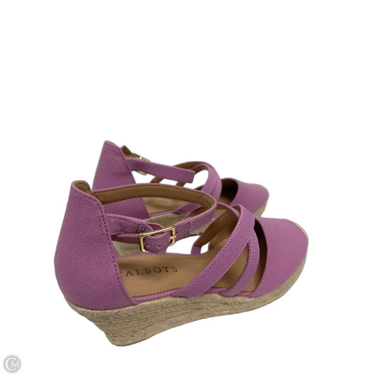 Sandals Heels Wedge By Talbots In Purple, Size: 6.5