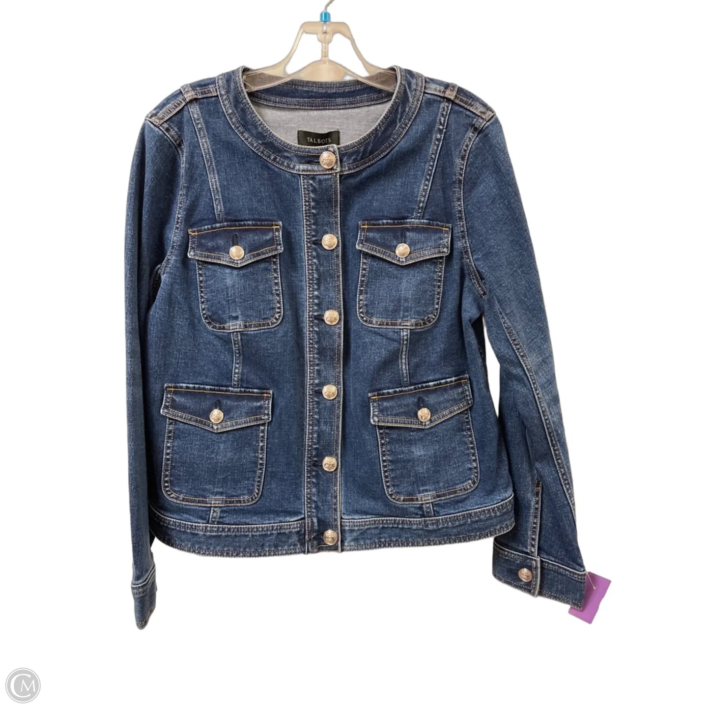 Jacket Denim By Talbots In Blue Denim, Size: L