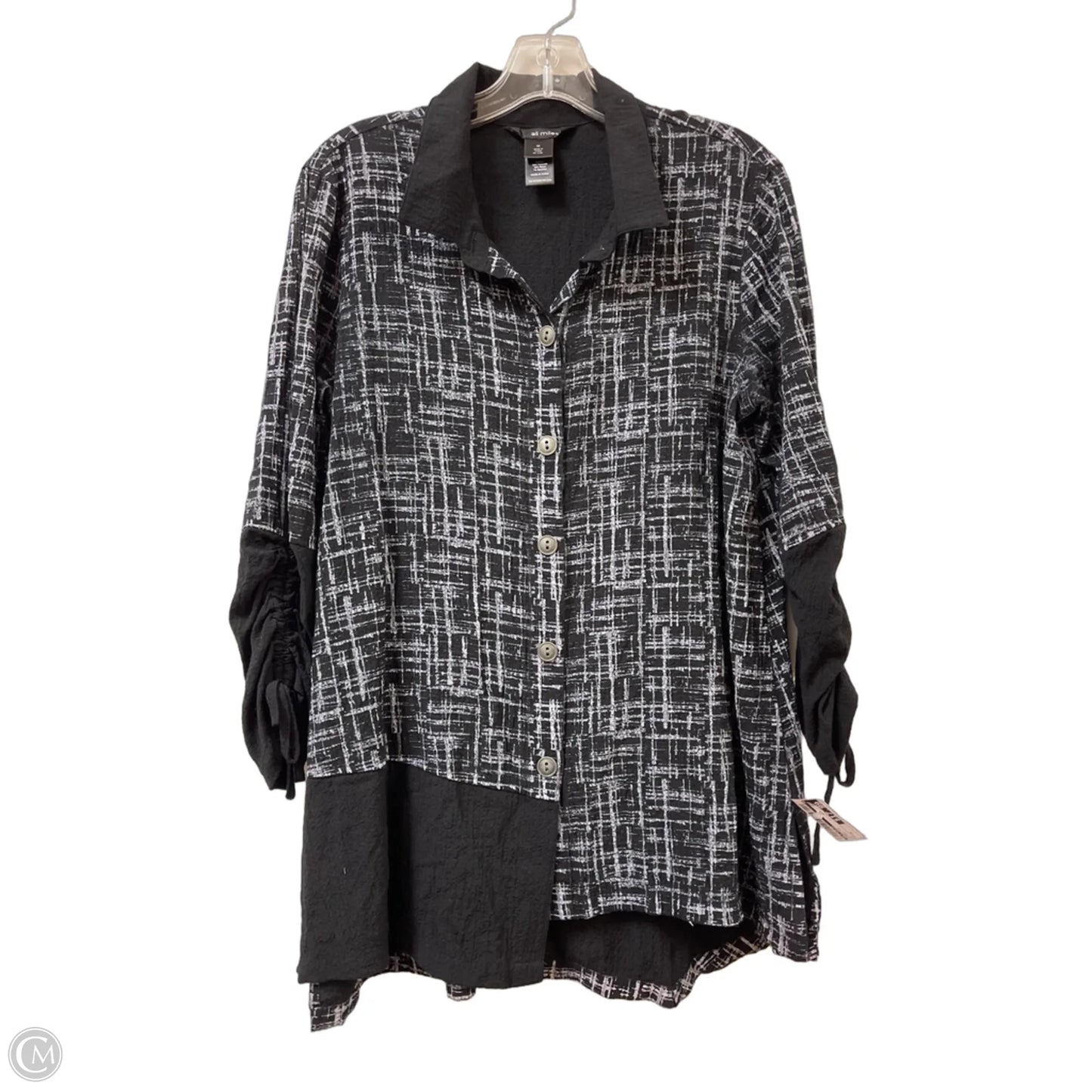 Tunic Long Sleeve By Ali Miles In Black, Size: M