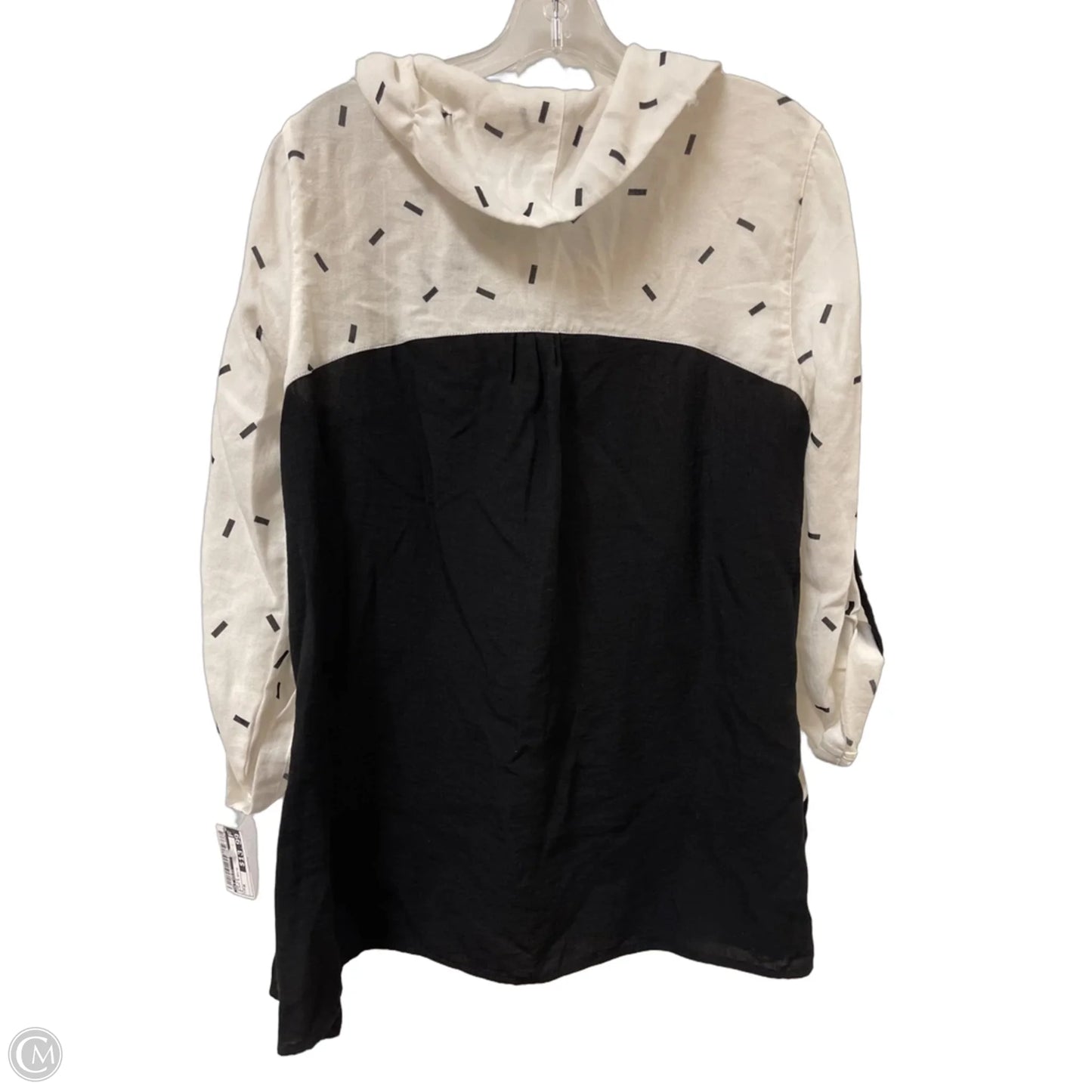Top Long Sleeve By Ali Miles In Black & White, Size: M