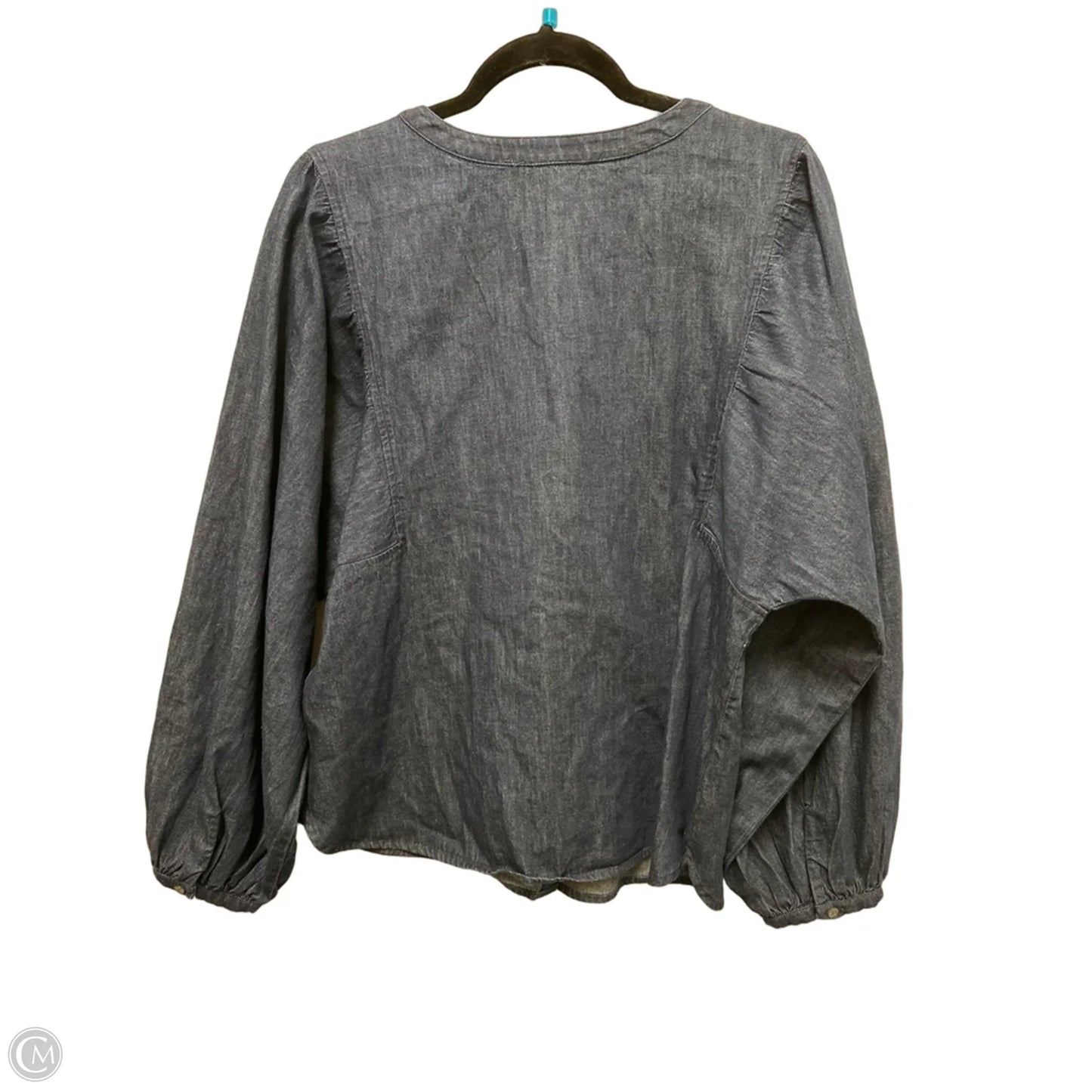 Top Long Sleeve By Loft In Blue Denim, Size: L