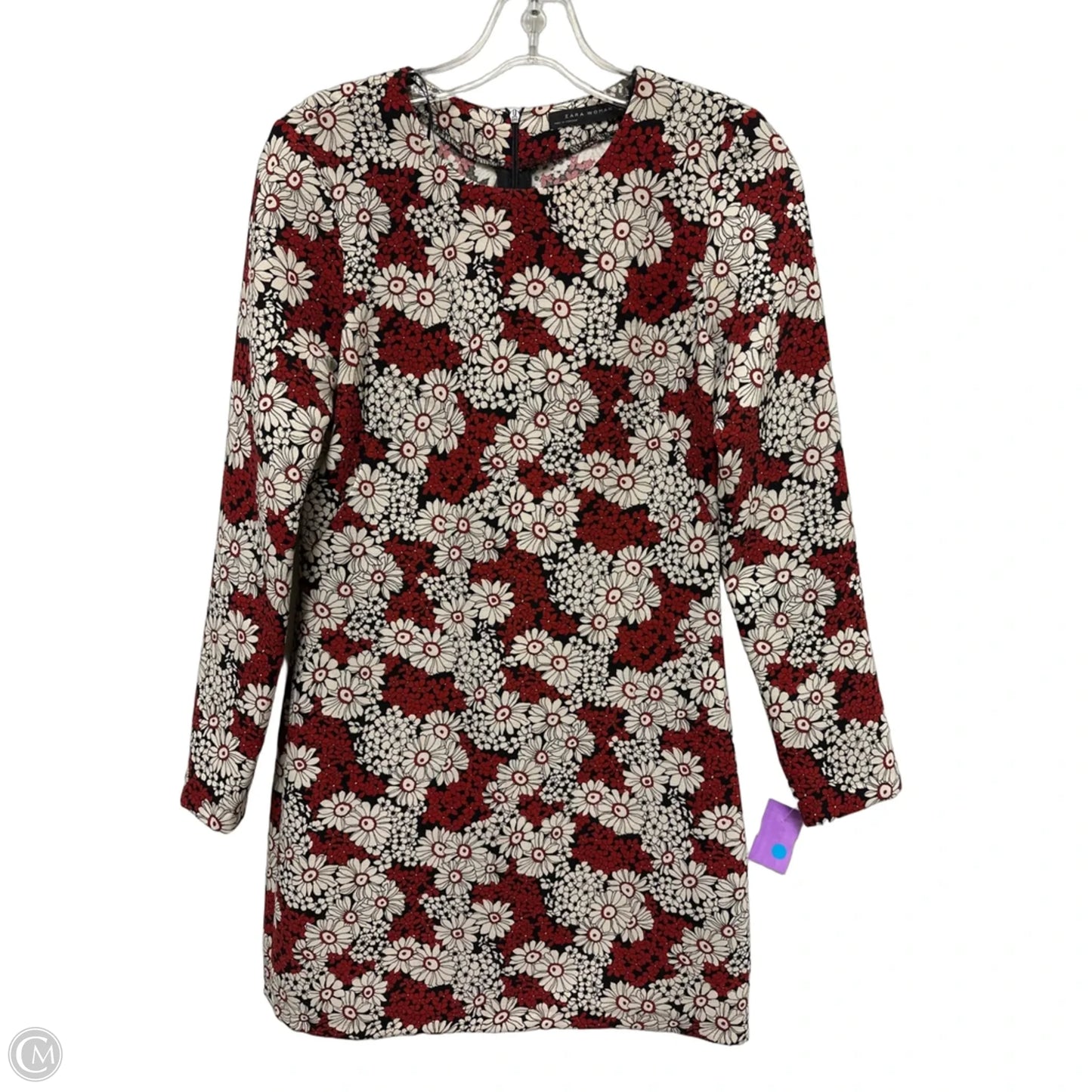 Dress Casual Short By Zara In Cream & Red, Size: Xs