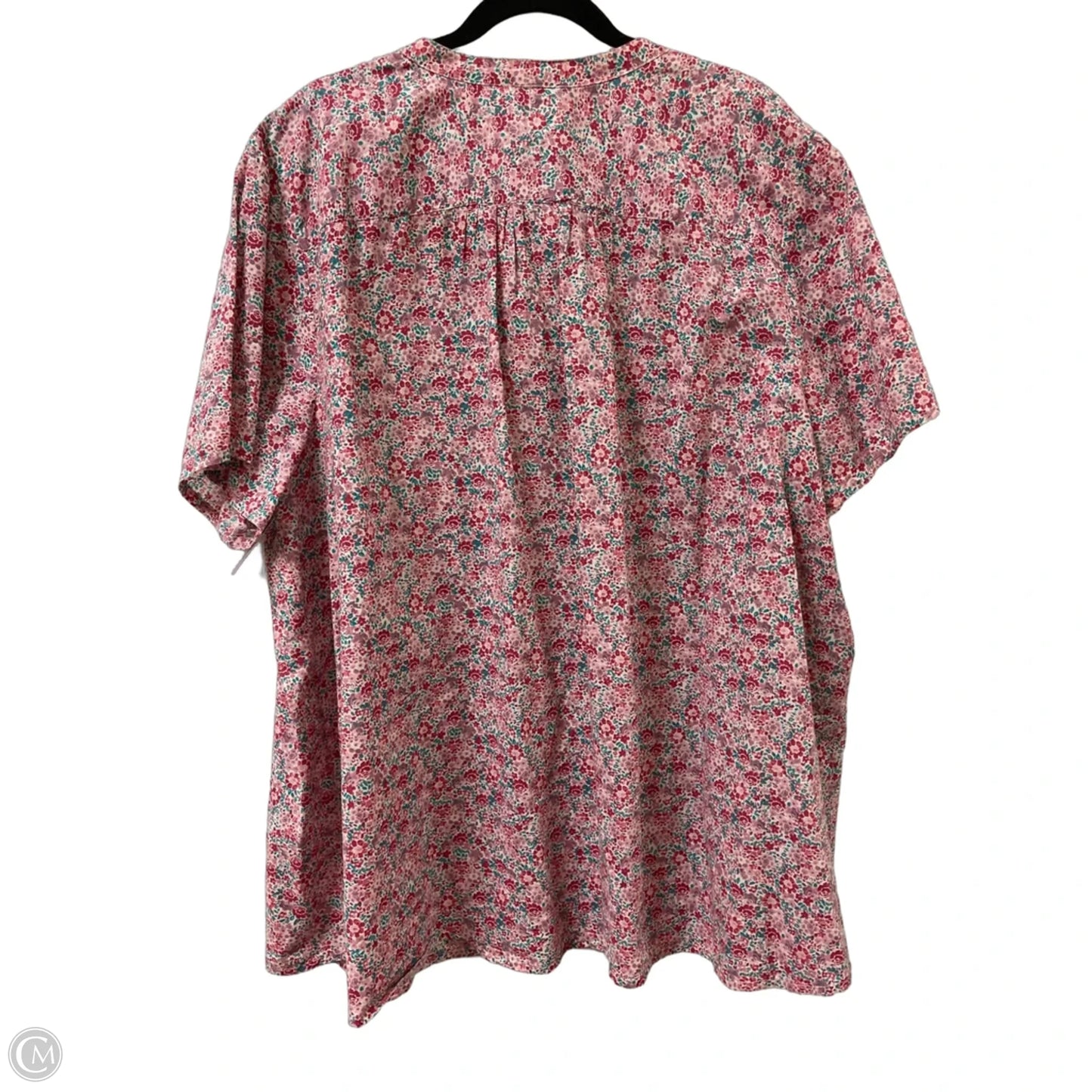 Top Short Sleeve By Woman Within In Floral Print, Size: 4x
