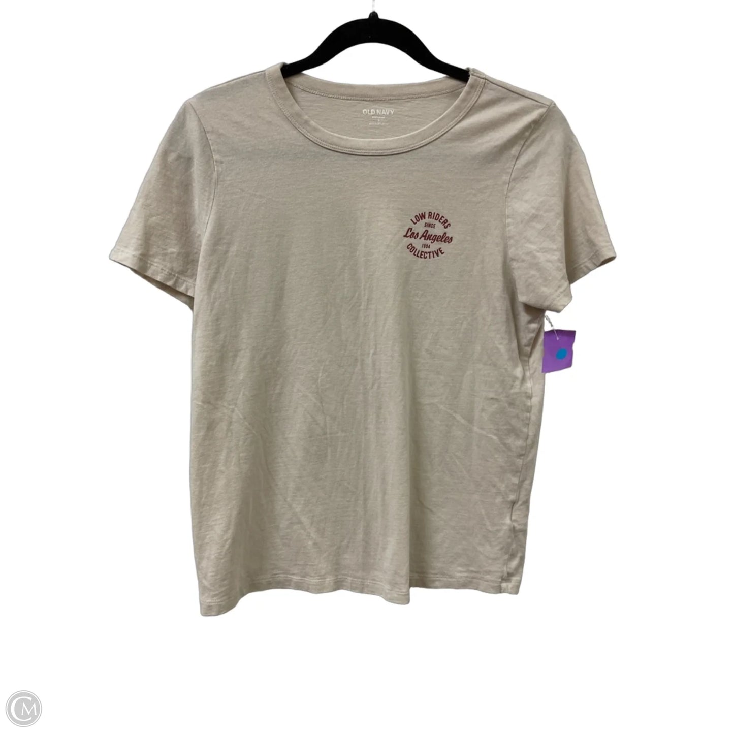Top Short Sleeve By Old Navy In Cream, Size: S