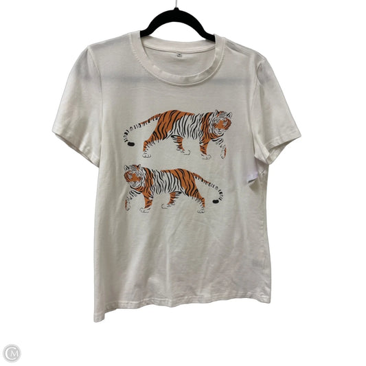 Top Short Sleeve Basic By Clothes Mentor In Cream, Size: M