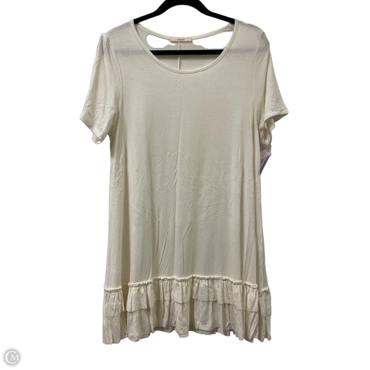 Tunic Short Sleeve By Easel In Cream, Size: L