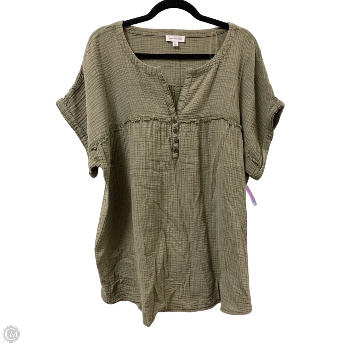 Top Short Sleeve By West Bound In Green, Size: Xl