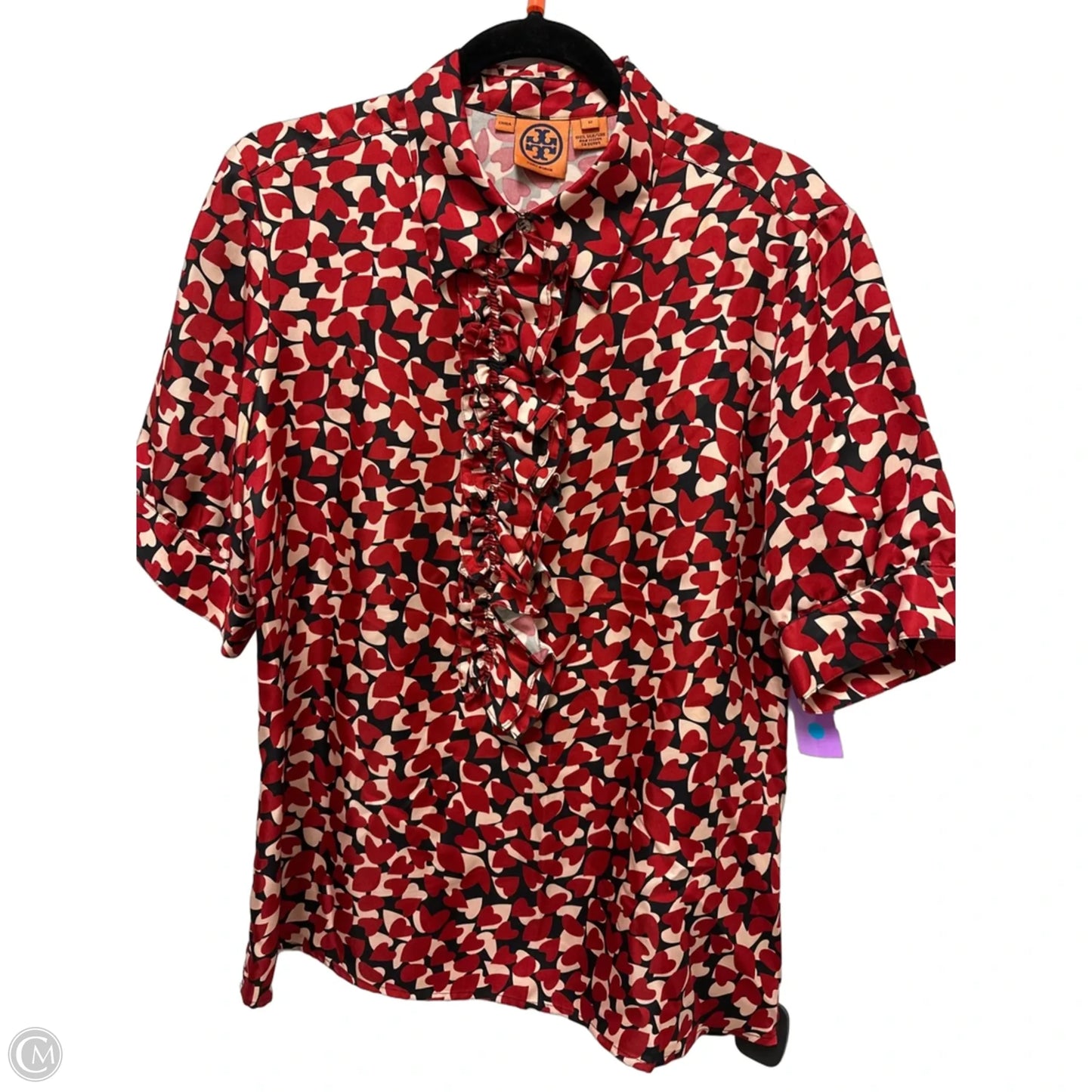 Blouse Designer By Tory Burch In Red, Size: L