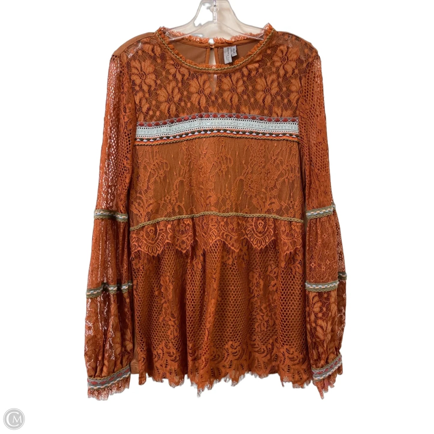 Tunic Long Sleeve By Blank London In Orange, Size: M