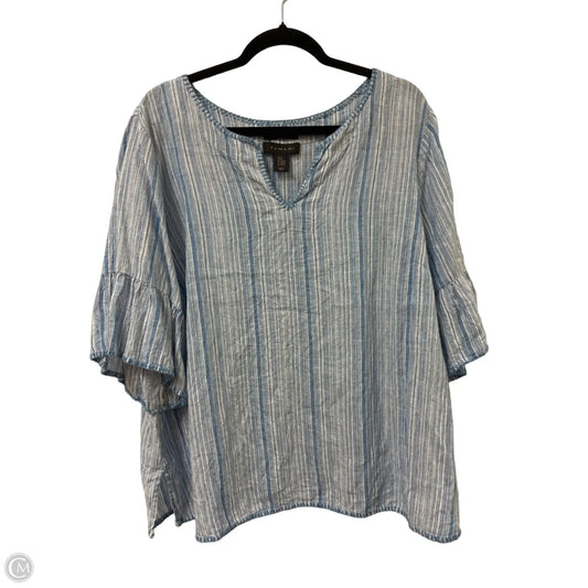 Top Short Sleeve By Tahari In Blue, Size: 2x
