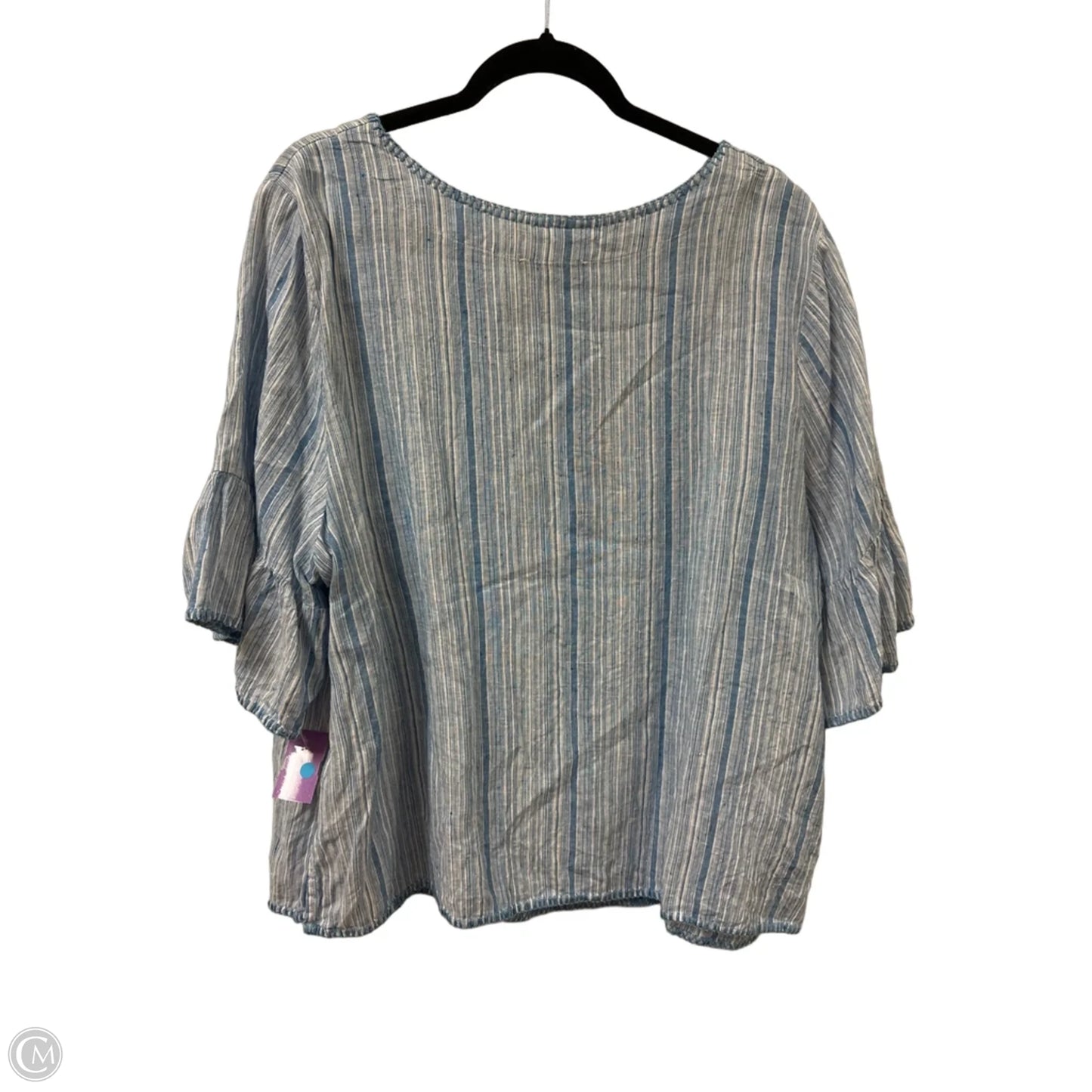 Top Short Sleeve By Tahari In Blue, Size: 2x