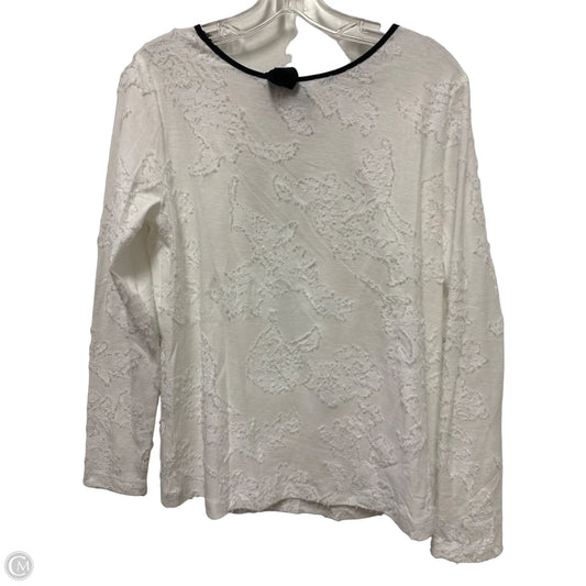 Top Long Sleeve By Loft In White, Size: M