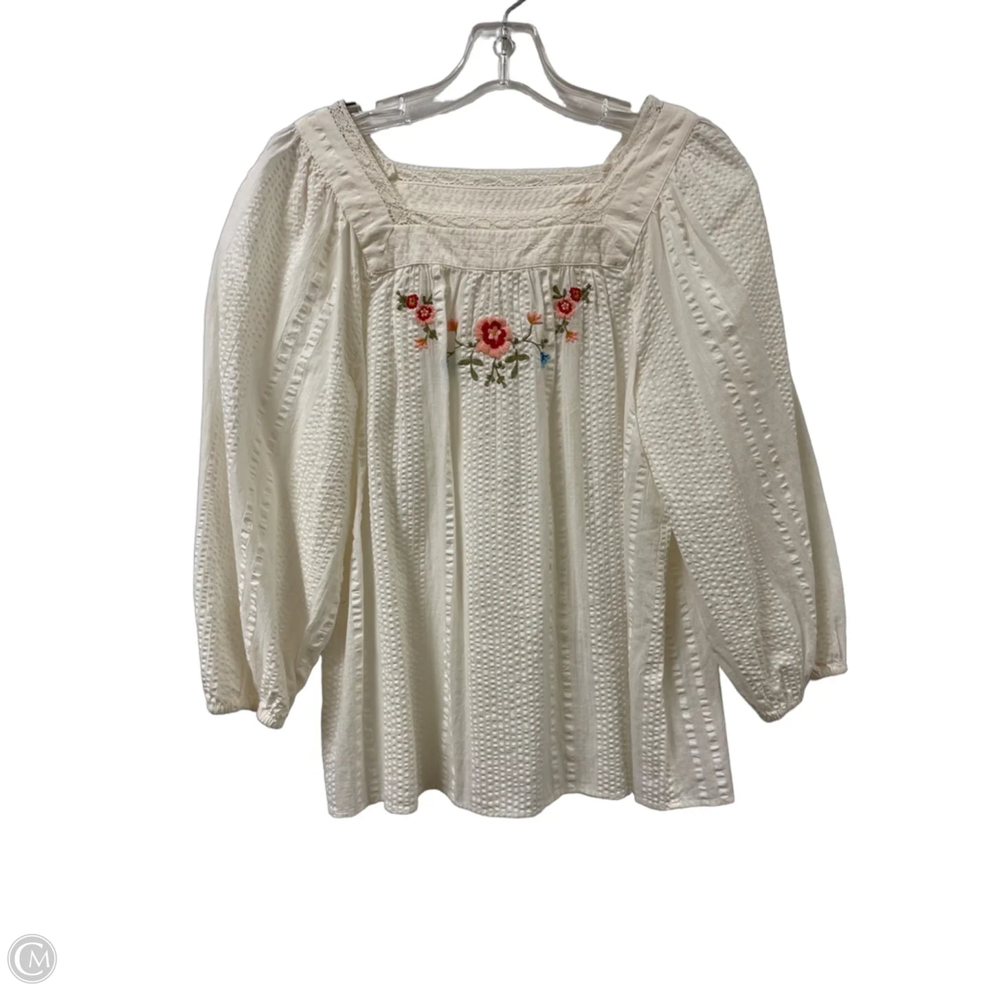 Top Long Sleeve By Lc Lauren Conrad In Cream, Size: S