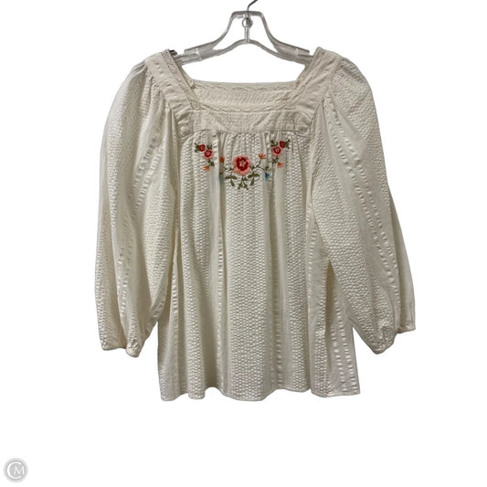 Top Long Sleeve By Lc Lauren Conrad In Cream, Size: S
