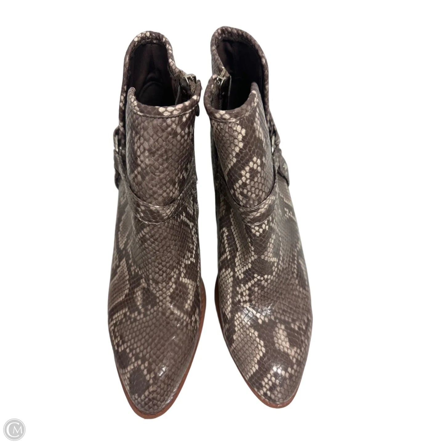 Boots Ankle Heels By Clothes Mentor In Snakeskin Print, Size: 10