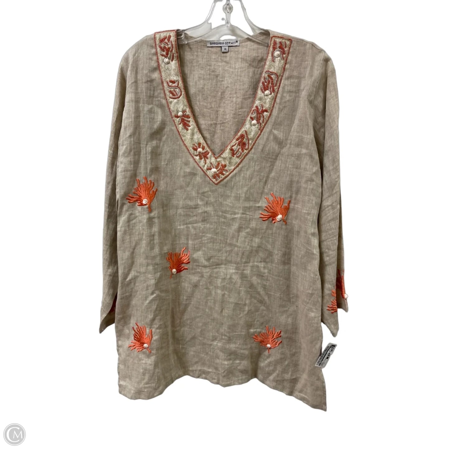 Tunic Long Sleeve By Cmc In Cream, Size: Xl
