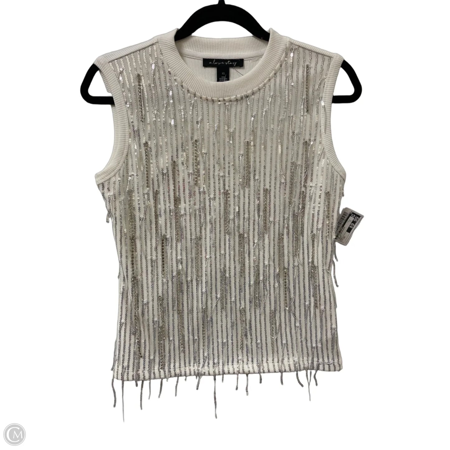 Top Sleeveless By A Love Story In Cream, Size: Xs
