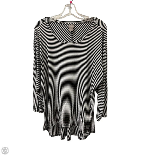 Top Long Sleeve By Chicos In Striped Pattern, Size: Xl