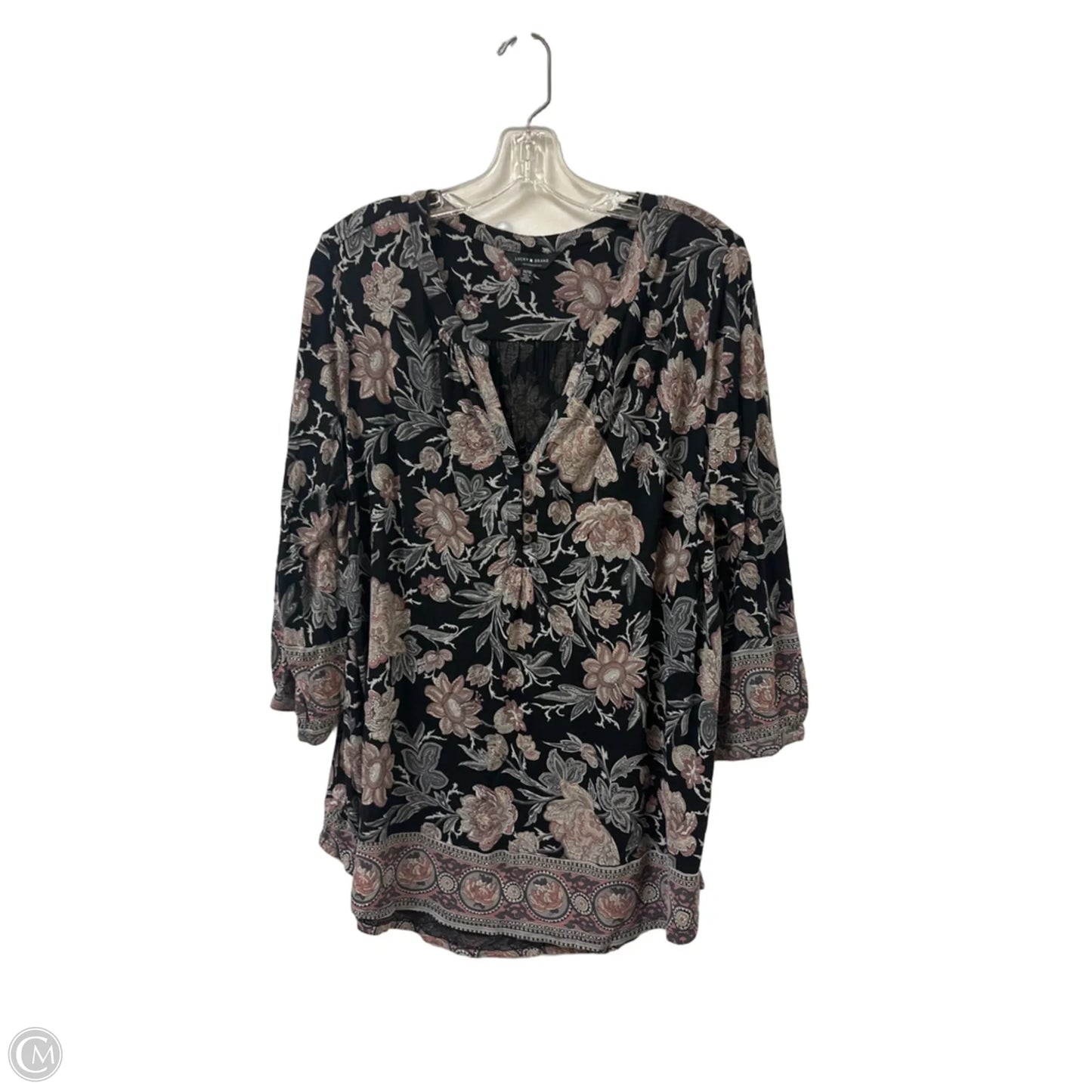 Top Long Sleeve By Lucky Brand In Black, Size: 1x