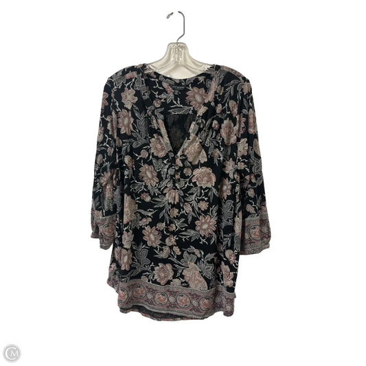 Top Long Sleeve By Lucky Brand In Black, Size: 1x