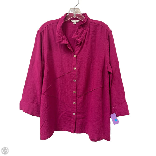 Top Long Sleeve By John Mark In Purple, Size: L
