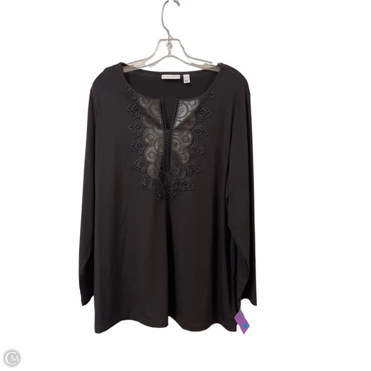 Top Long Sleeve By Susan Graver In Black, Size: Xl