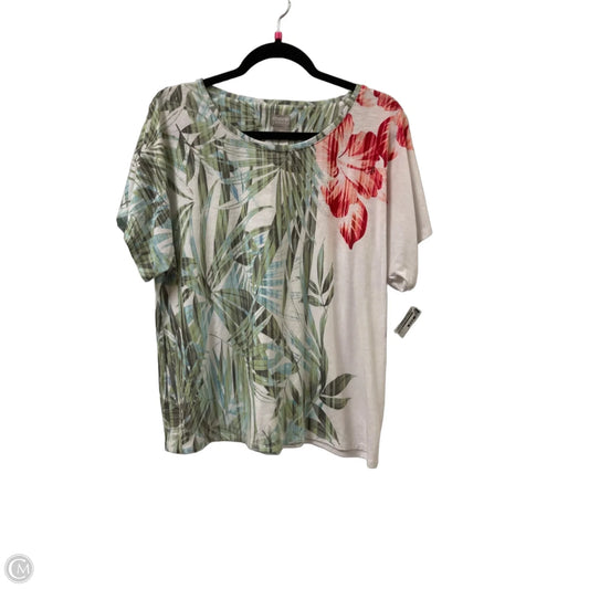 Top Short Sleeve By Chicos In Multi-colored, Size: L