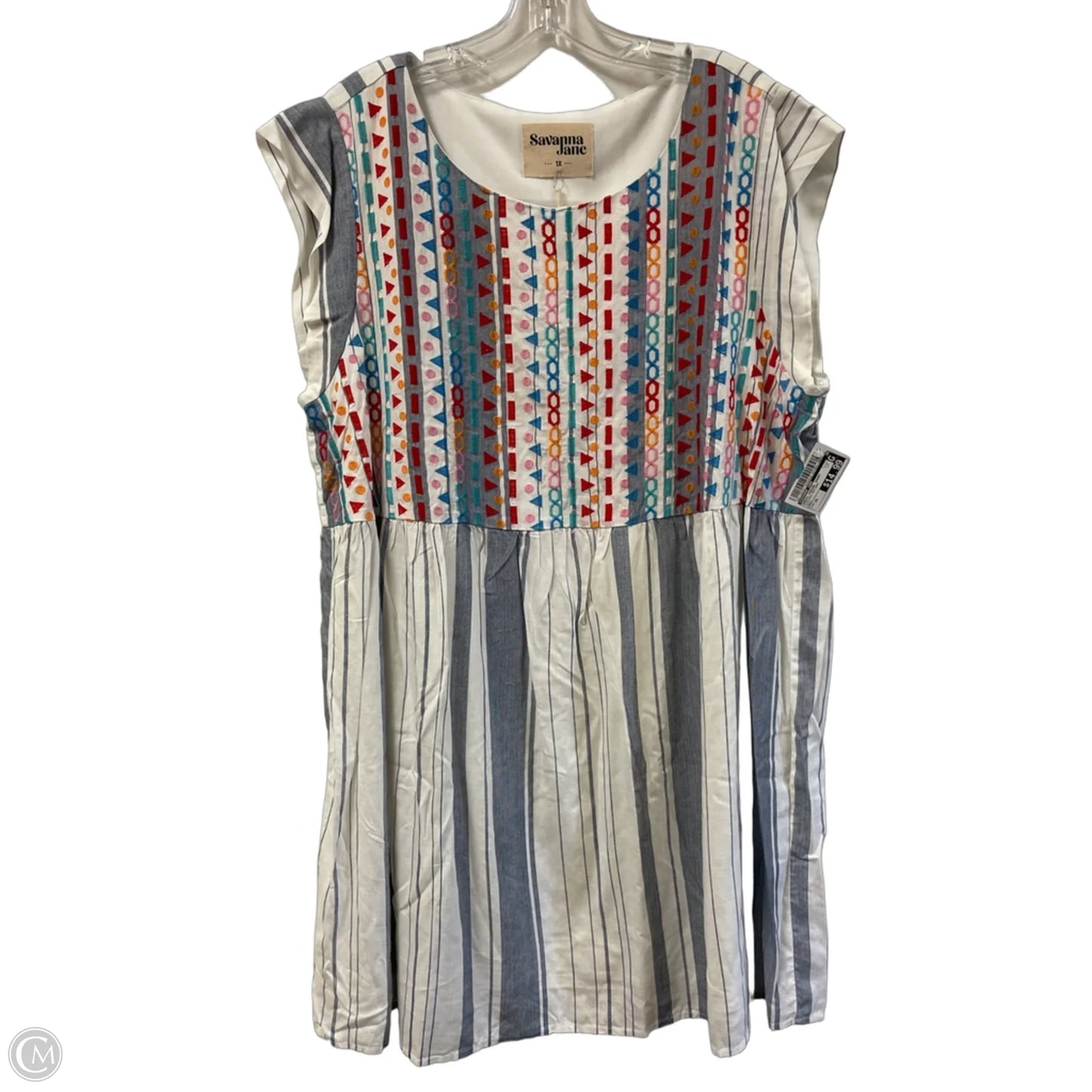 Dress Casual Short By Savanna Jane In Striped Pattern, Size: 1x