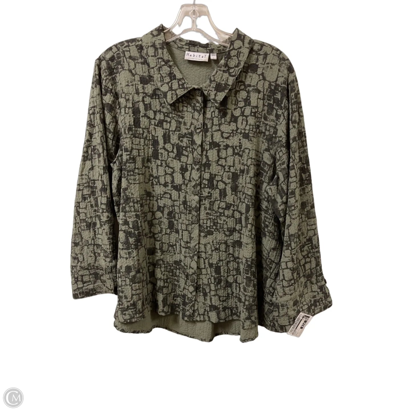 Blouse Long Sleeve By Habitat In Green, Size: L