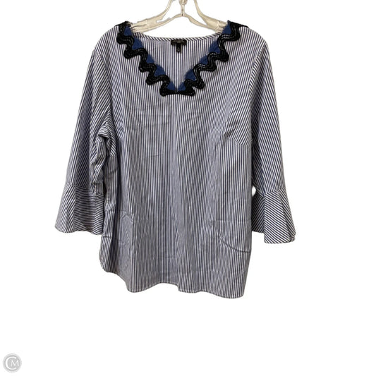 Blouse Long Sleeve By Talbots In Blue, Size: 1x
