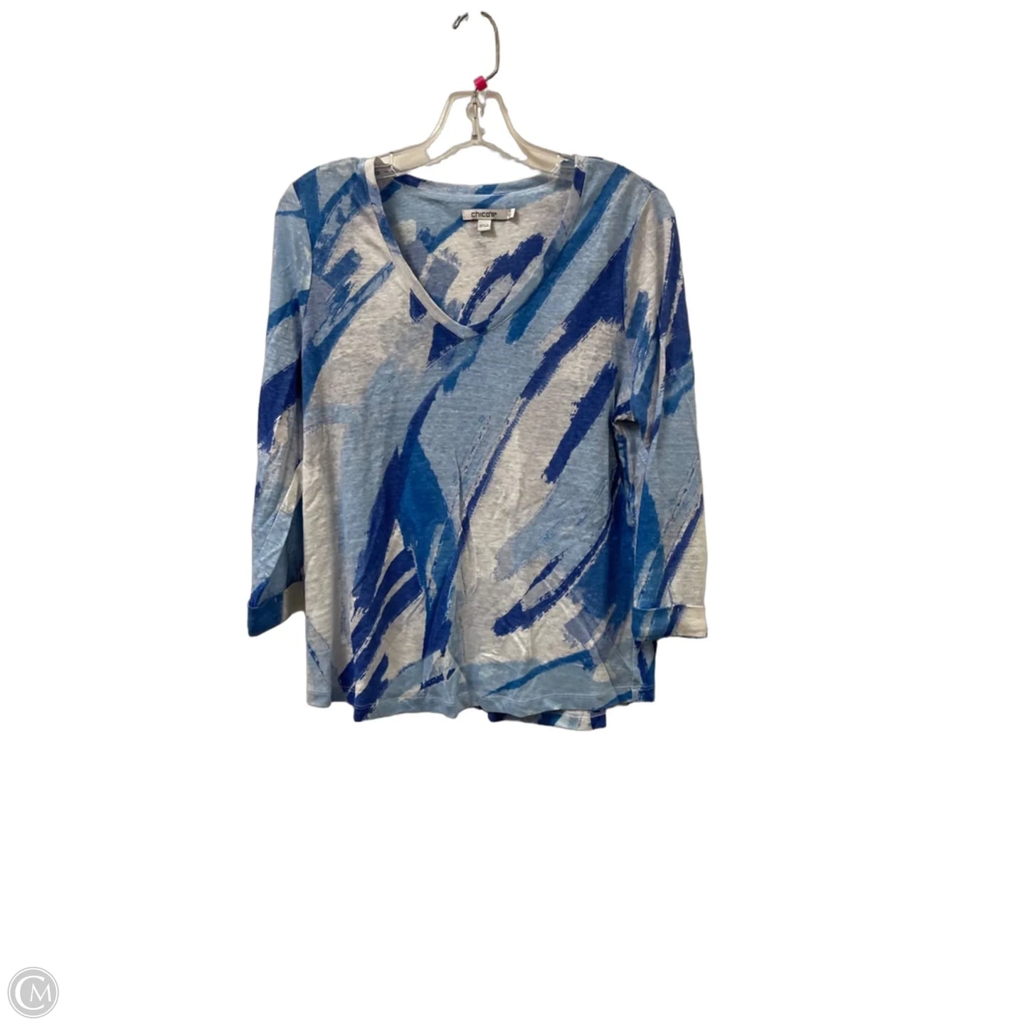 Top Long Sleeve By Chicos In Blue, Size: M