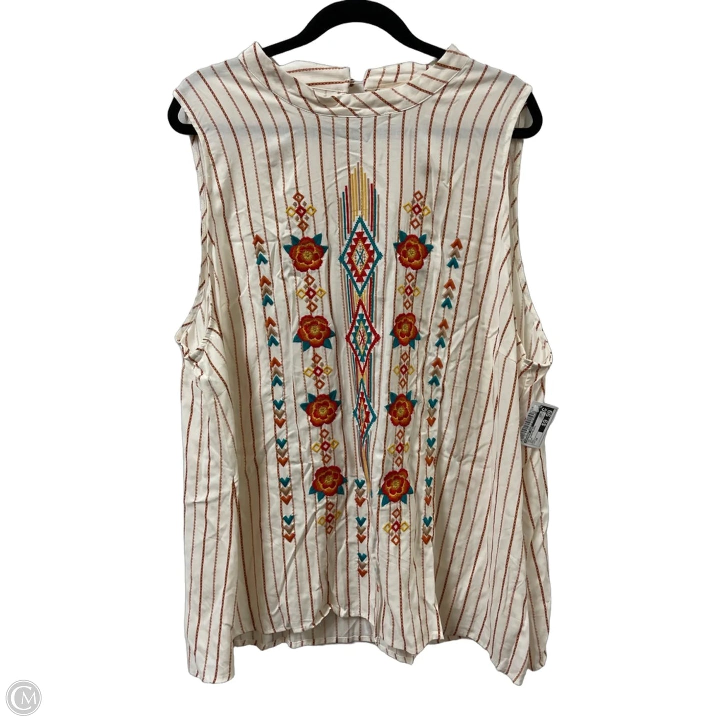 Top Sleeveless By Savanna Jane In Cream, Size: 3x