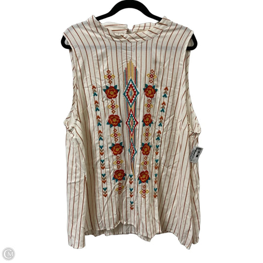 Top Sleeveless By Savanna Jane In Cream, Size: 3x