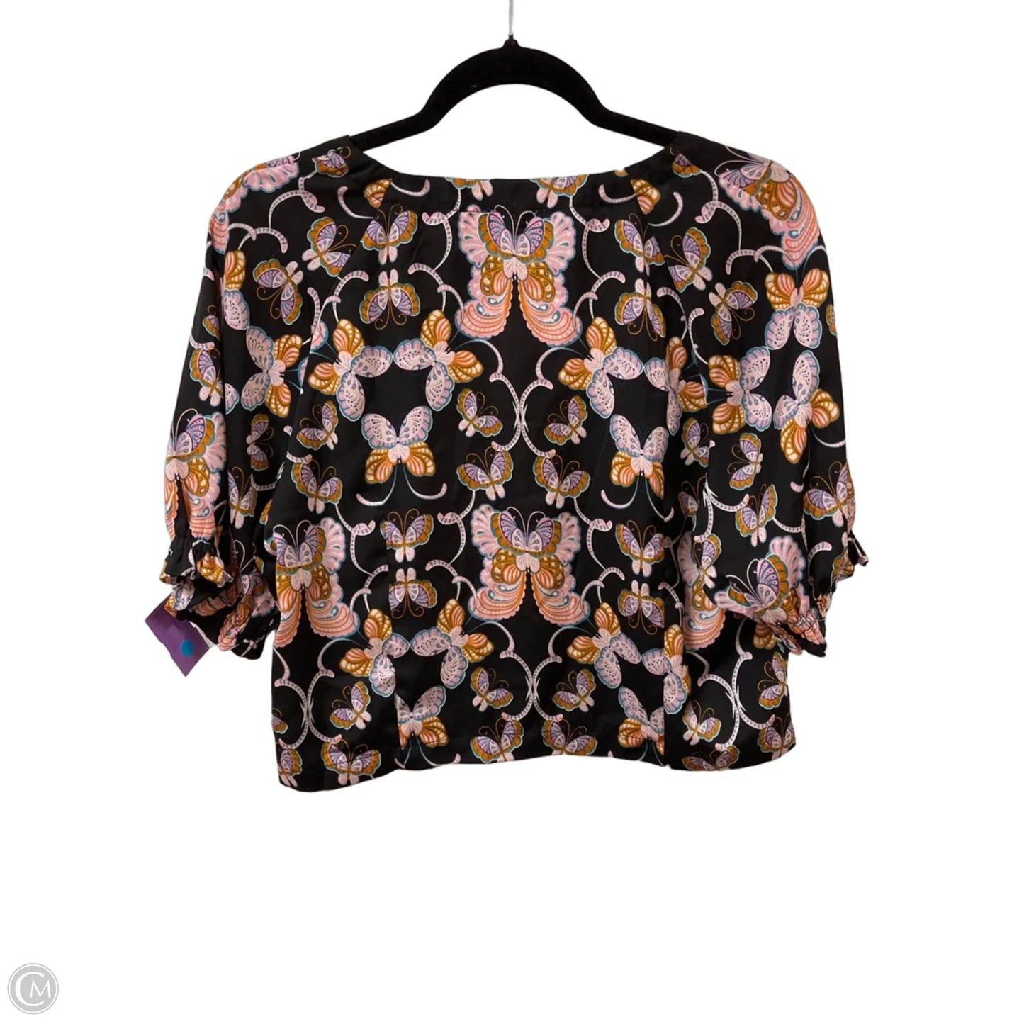 Blouse Short Sleeve By Rose And Olive In Black, Size: L